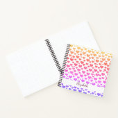 Rainbow Faux Glitter Hearts Heldere Kleurrijke Cus Notitieboek (Binnen)