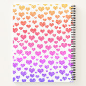 Rainbow Faux Glitter Hearts Heldere Kleurrijke Cus Notitieboek (Achterkant)
