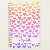 Rainbow Faux Glitter Hearts Heldere Kleurrijke Cus Planner (Voorkant)