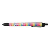 Rainbow Faux Glitter Ombre Name Black Ink Pen (Bodem)