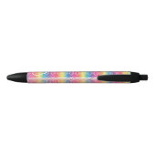 Rainbow Faux Glitter Ombre Name Black Ink Pen (Achterkant)