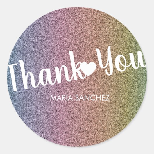 Rainbow Faux Glitter Pattern Nail Hair Business Ronde Sticker (Voorkant)