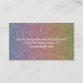 Rainbow Faux Glitter Pattern Nail Hair Business Visitekaartje (Achterkant)