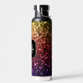 Rainbow faux glitter sparters kleurrijke Monogram Waterfles (Links)