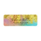 Rainbow Faux Gold Metallic Glitter Paint Custom Etiket (Voorkant)