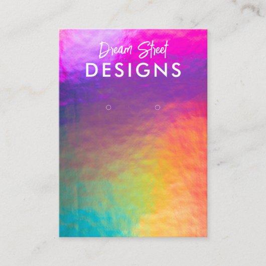 Rainbow Faux Holo Earring Display Kaart Visitekaartje (Voorkant)