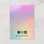 Rainbow Faux Holo Earring Display Kaart Visitekaartje (Achterkant)