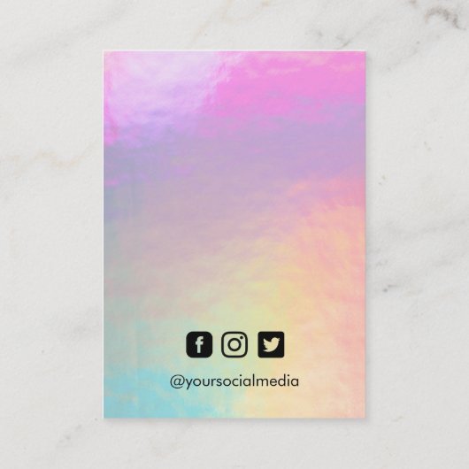 Rainbow Faux Holo Earring Display Kaart Visitekaartje (Achterkant)