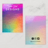 Rainbow Faux Holo Earring Display Kaart Visitekaartje (Voorkant / Achterkant)