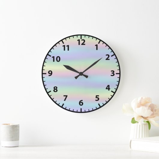 Rainbow Faux Holographic Girly Wall klok (Huis)