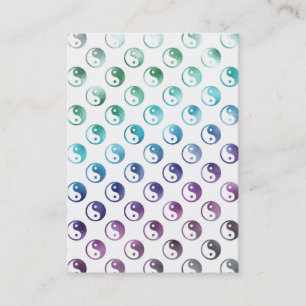 Rainbow Faux Metallic Yin Yang Taoism Balance Tao Visitekaartje
