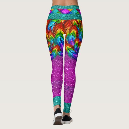 Rainbow Feathers 2 Pop Mode Leggings (Achterkant)