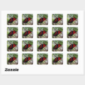 Rainbow Feathers: Australische Lorikeet, Vierkante Sticker (Vel)