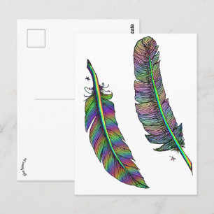 Rainbow Feathers Briefkaart