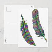 Rainbow Feathers Briefkaart (Voorkant / Achterkant)