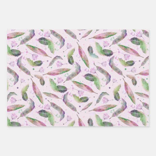 Rainbow Feathers Inpakpapier Vel (Voorkant 2)