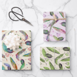 Rainbow Feathers Inpakpapier Vel