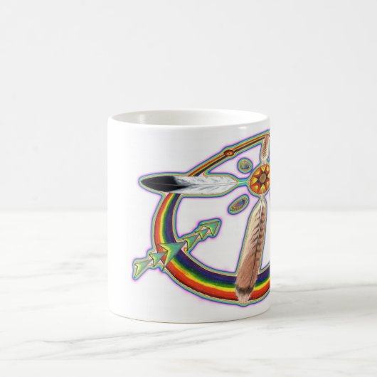 Rainbow Feathers Koffiemok (Center)