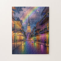 Rainbow feeën in de Franse wijk in New Orleans
