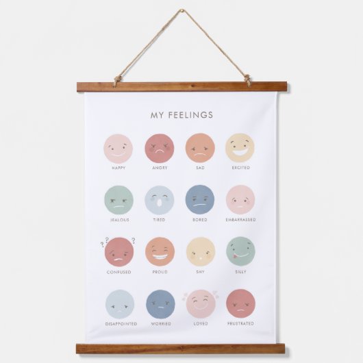 Rainbow Feelings Emoties Classroom Decor Hangend Wandkleed (Voorkant)