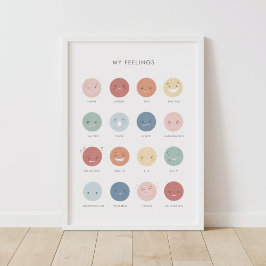 Rainbow Feelings Emoties Classroom Decor Poster