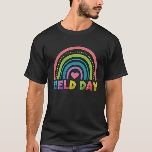 Rainbow Field Day Last Day Of School Students Teac T-shirt (Voorkant)