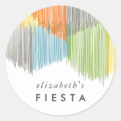 Rainbow Fiesta Fringe Ronde Sticker (Voorkant)