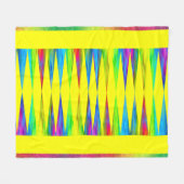 [Rainbow Fiesta] Harlequin Geometric Bright Yellow Fleece Deken (Voorkant (Horizontaal))
