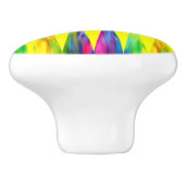 [Rainbow Fiesta] Harlequin Geometric Bright Yellow Keramische Knop (Zijkant)