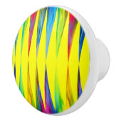 [Rainbow Fiesta] Harlequin Geometric Bright Yellow Keramische Knop (Rechts)