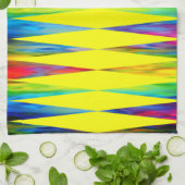 [Rainbow Fiesta] Harlequin Geometric Bright Yellow Theedoek (Gevouwen)