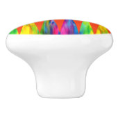 [Rainbow Fiesta] Harlequin Geometric Fiery Oranje Keramische Knop (Zijkant)