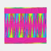 [Rainbow Fiesta] Harlequin Geometric Hot Pink Fleece Deken (Voorkant (Horizontaal))
