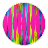 [Rainbow Fiesta] Harlequin Geometric Hot Pink Keramische Knop (Voorkant)