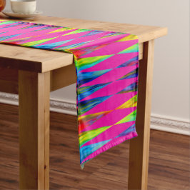 [Rainbow Fiesta] Harlequin Geometric Hot Pink Korte Tafelloper