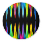 [Rainbow Fiesta] Harlequin Geometric Modern Black Keramische Knop (Voorkant)