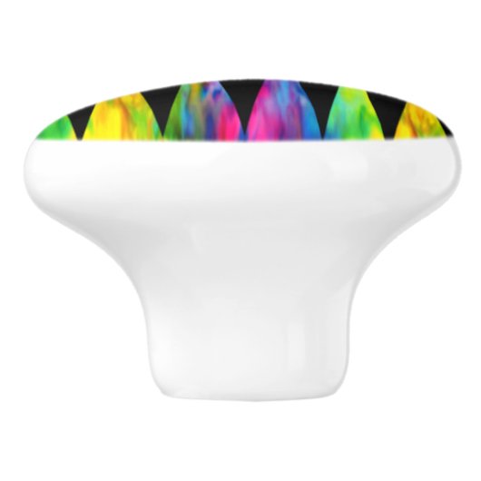 [Rainbow Fiesta] Harlequin Geometric Modern Black Keramische Knop (Zijkant)
