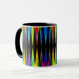 [Rainbow Fiesta] Harlequin Geometric Modern Black Mok