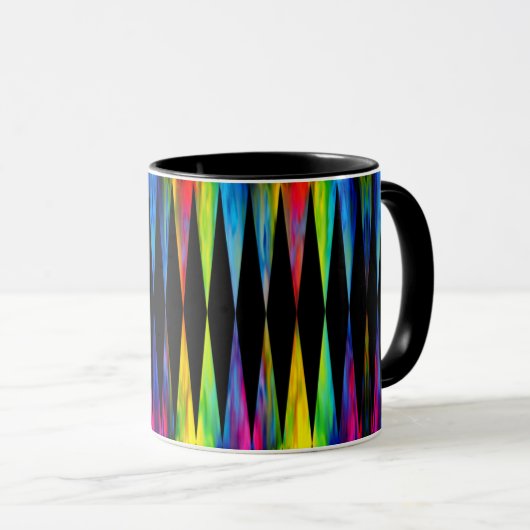 [Rainbow Fiesta] Harlequin Geometric Modern Black Mok (Voorkant rechts)