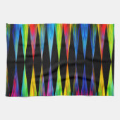 [Rainbow Fiesta] Harlequin Geometric Modern Black Theedoek (Horizontaal)