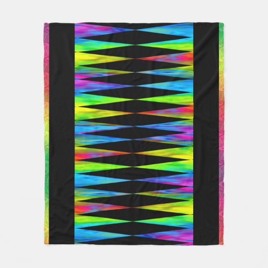 [Rainbow Fiesta] Harlequin geometrisch modern zwar Fleece Deken (Voorkant)
