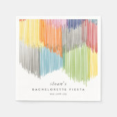 Rainbow Fiesta Modern Fringe Bachelorette Party Servet (Voorkant)