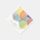 Rainbow Fiesta Modern Fringe Bachelorette Party Servet (Hoek)