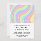 Rainbow Fifth Birthday Modern Girl Kaart (Voorkant)