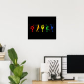 Rainbow Figure Skaters Poster (Thuiskantoor)
