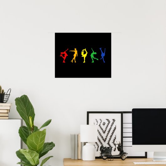 Rainbow Figure Skaters Poster (Thuiskantoor)