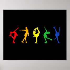 Rainbow Figure Skaters Poster