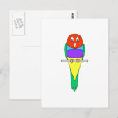Rainbow Finch Bird. Colorful Gouldian. Briefkaart (Voorkant / Achterkant)