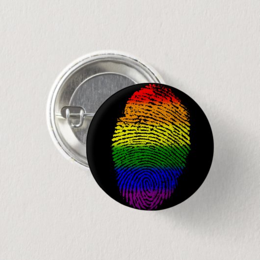 Rainbow Fingerprint LGBT Pride pin knop Ronde Button 3,2 Cm (Voorkant /achterkant)