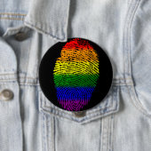 Rainbow Fingerprint LGBT Pride pin knop Ronde Button 4,0 Cm (In situ)